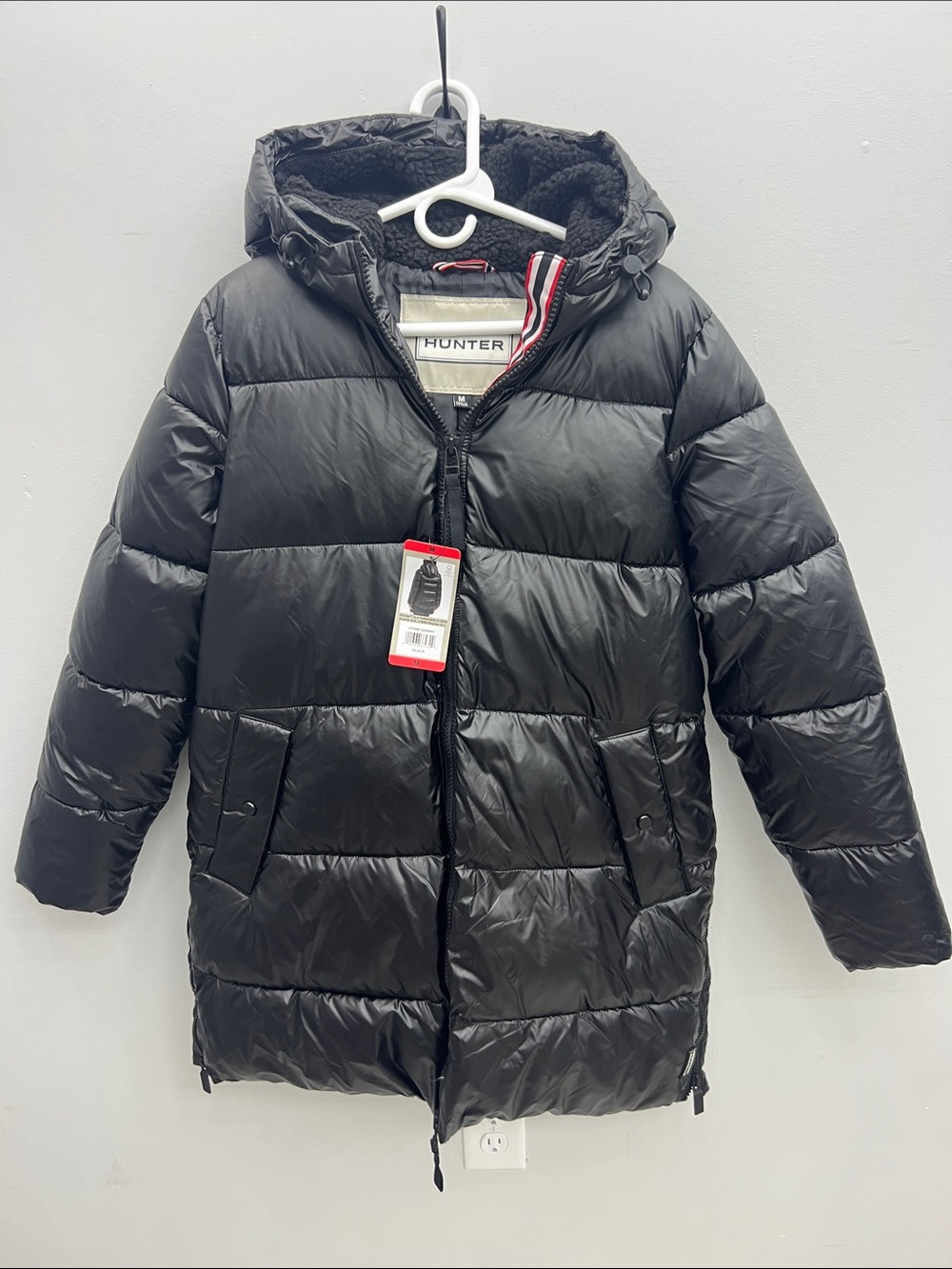 Hunter Women’s Black Hooded Puffer Jacket